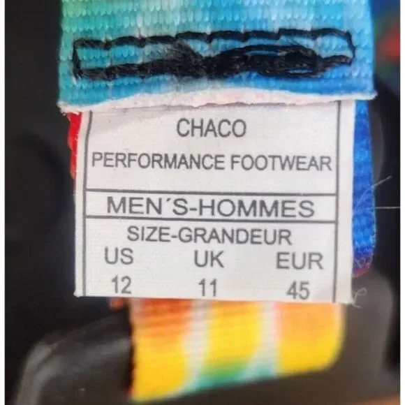 Chaco Chillos Slides Sandals Mens Sz 12 Black Tie Dye Hippie Beach Sun JCH108033 - Picture 9 of 12